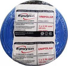 CABLE UNIPOLAR CERTIF. EPUYEN 2,5mm CELESTE