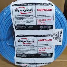 CABLE UNIPOLAR CERTIF. EPUYEN 4mm CELESTE