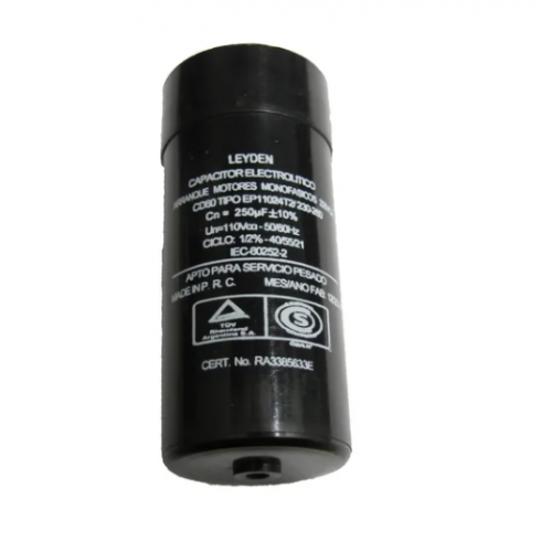 CAPACITOR ARRANQUE 120 - 140 P/ MOTOR 1/3 HP LEYDEN