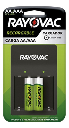 CARGADOR PILAS RAYOVAC AA-AAA NiMH C/2PILAS