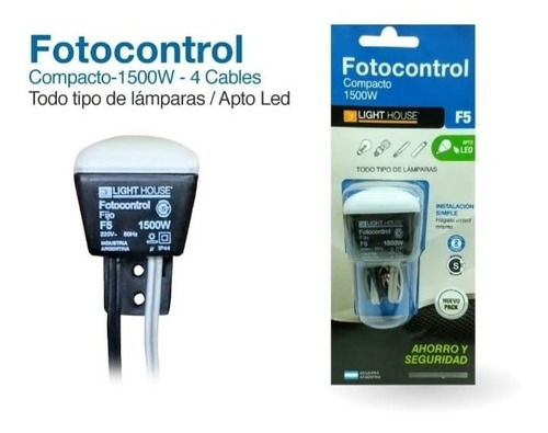 FOTOCONTROL COMPACTO 1500W 4 cables light house