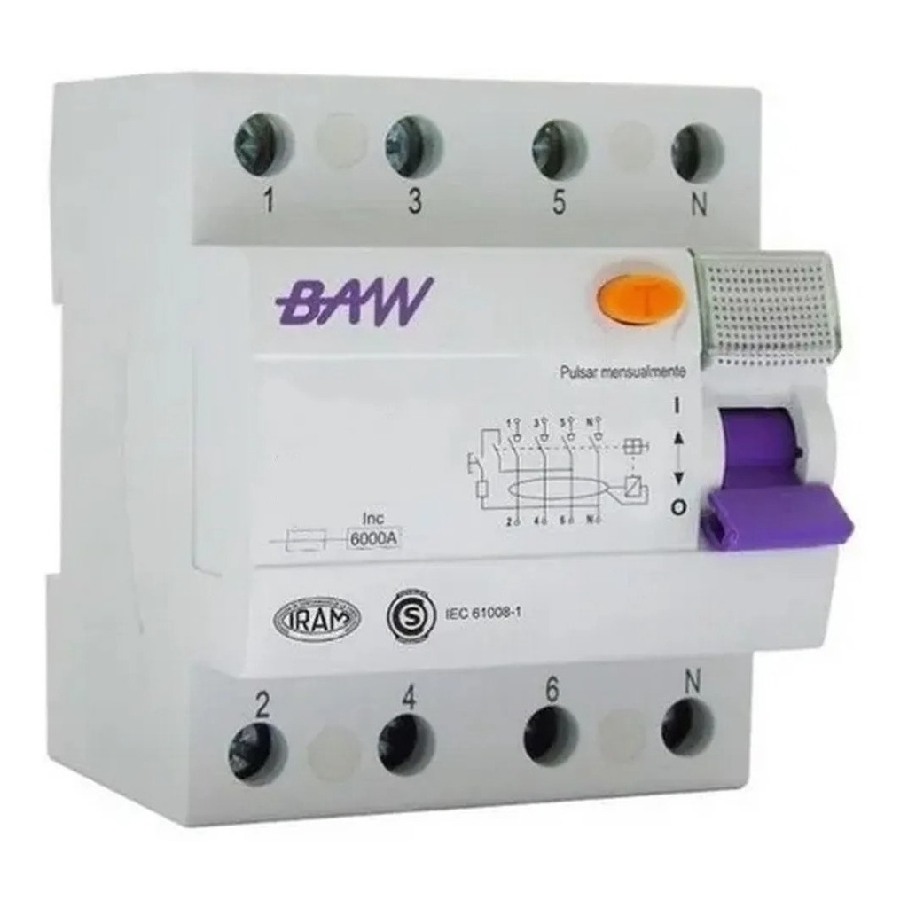 INTERRUPTOR DIFERENCIAL 4X40A 30Ma BAW