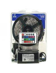 Kit RGB TIRA LED 5050 14.4W 5mts+fuente+control EXTERIOR Ip65