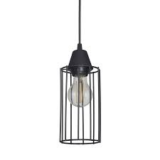 LAMPARA COLGANTE JAULA CILINDRO NEGRO C1005 ferrolux