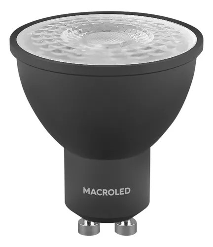 LAMPARA LED DICROICA MACROLED 7W CALIDA 38°NEGRA