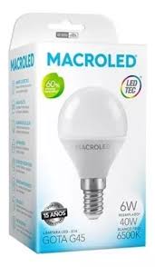 LAMPARA GOTA LED 6W E14 FRIA MACROLED