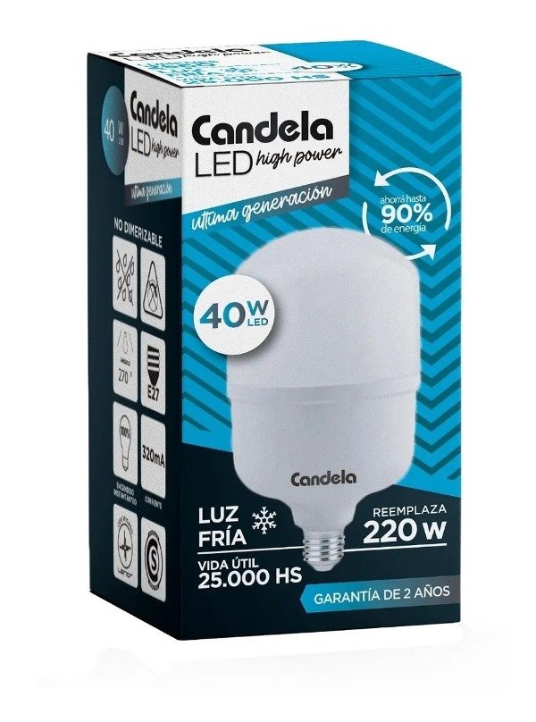 LED CANDELA ALTA POTENCIA 40W FRIA 3210 LUMEN