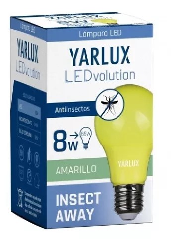 LAMPARA LED ANTI-INSECTO 8W E27 AMARILLO YARLUX