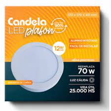 LED PLAFON REDONDO APLICAR 12W CALIDO CANDELA