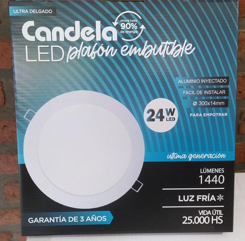 LED PLAFON REDONDO APLICAR 24W FRIO CANDELA