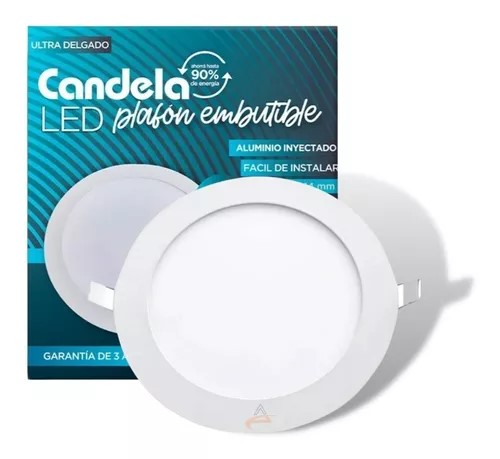 LED PLAFON REDONDO EMBUTIR 12W FRIA CANDELA