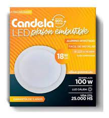 LED PLAFON REDONDO EMBUTIR 18W CALIDO CANDELA