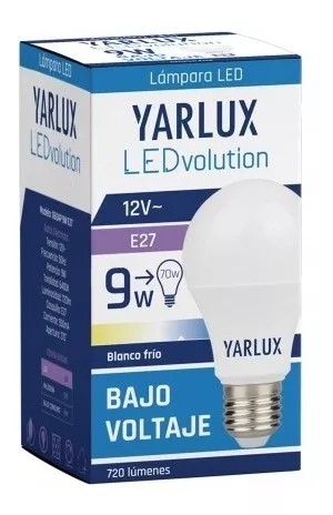 LÁMPARA LED 12V 9W E27 FRÍO BAJO VOLTAJE YARLUX