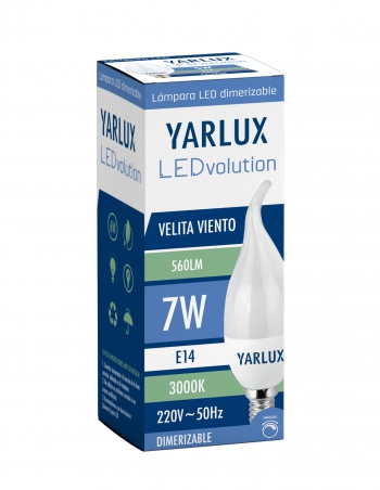 LED VELITA VIENTO OPAL 7W E14 3000K YARLUX