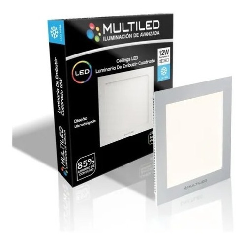 PANEL LED 12W FRIO CUADRADO EMBUTIR MULTILED 960 Lm BLANCO