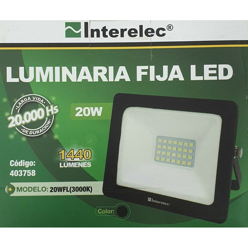 REFLECTOR LED INTERELEC 20W LUZ CALIDA