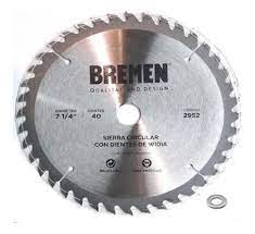 SIERRA CIRCULAR CON DIENTES DE WIDIA 7 1/4" 40 DIENTES BREMEN