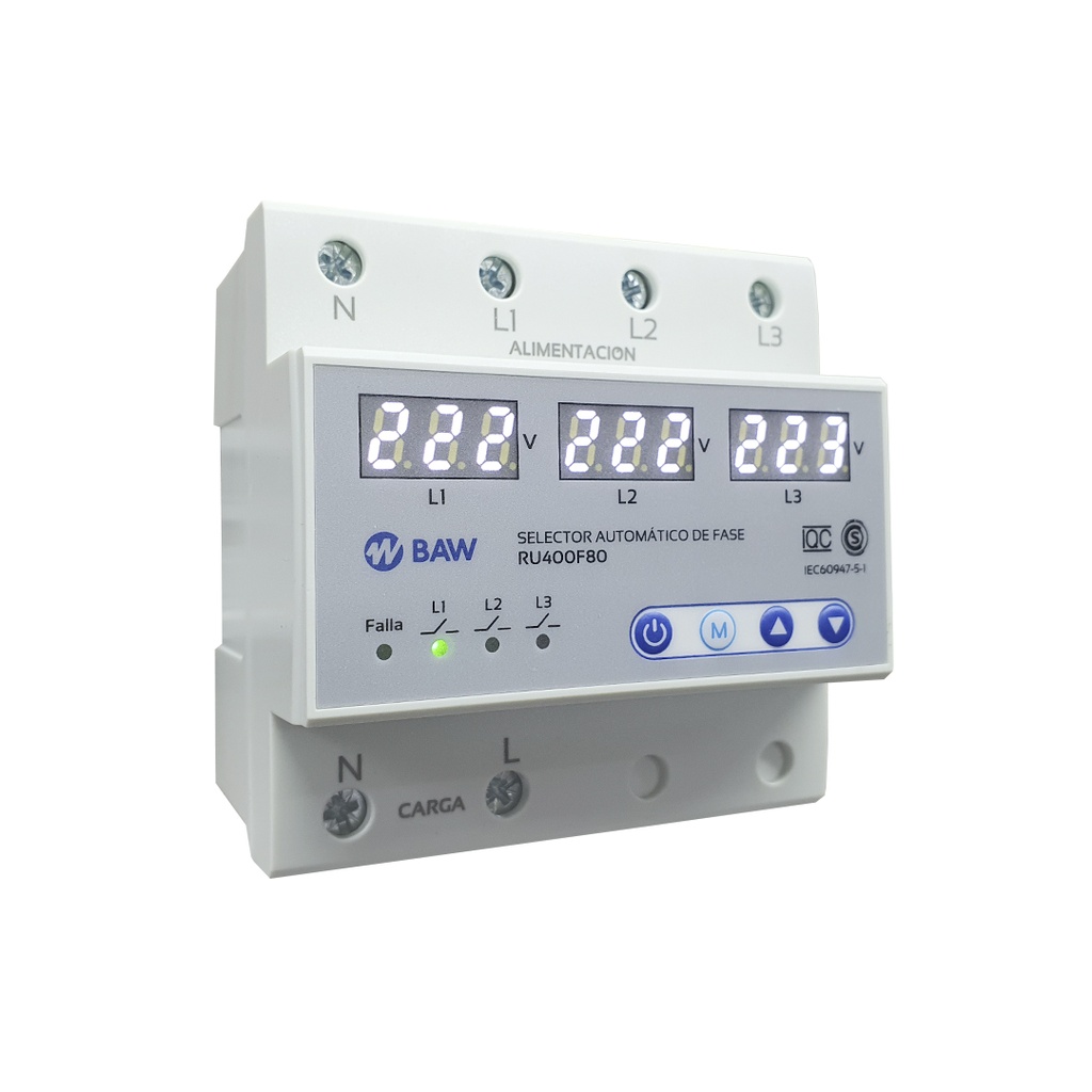 Selector automático de fases digital configurable. 63A. BAW