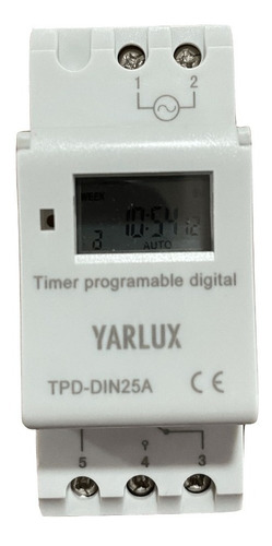 TIMER DIGITAL PARA RIEL DIN 8 PROG.25A yarlux