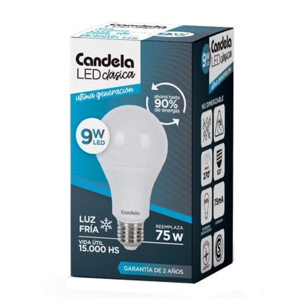 LAMPARA LED 9W CALIDA CANDELA (copia)