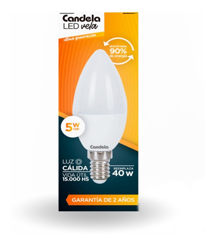 LED VELA 5W CALIDA E14 CANDELA