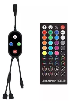 CONTROLADORA + CONTROL REMOTO P/neón/TIRA RGB Bluetooth