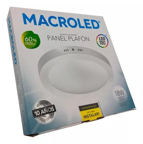 PLAFON LED 12W 1060Lm LED MACROLED REDONDO NEGRO FRIO (copia)