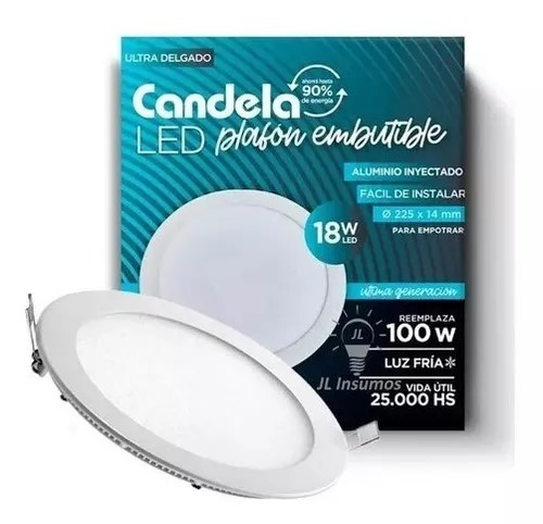 PLAFON LED REDONDO EMBUTIR 12W CALIDA CANDELA (copia)