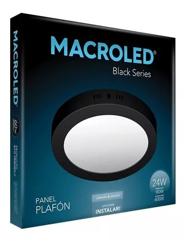 PLAFON LED 24W LED MACROLED REDONDO CALIDO BLACK SERIES (copia)