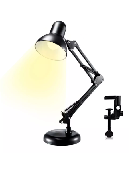 VELADOR PIXAR ARTICULADA E27 METAL BASE Y MORZA BLANCA O NEGRA
