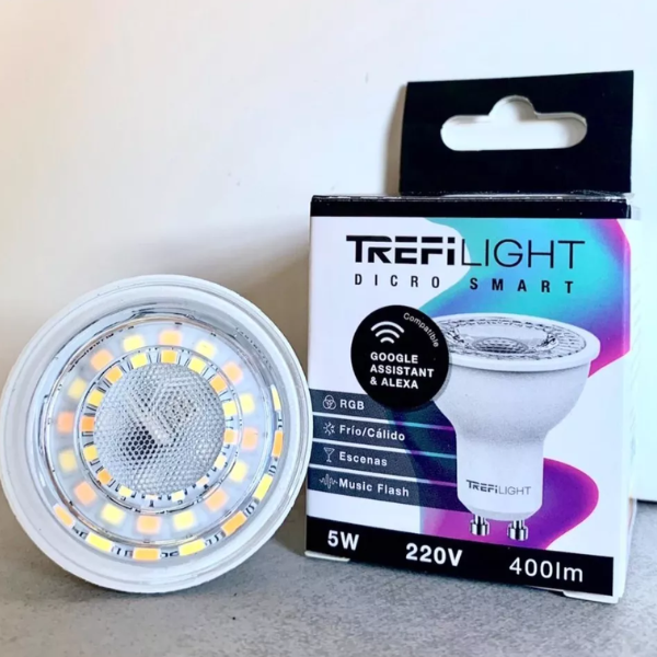 DICROICA LED GU10 SMART 5W TREFI 220V WIFI RGBW 400Lm