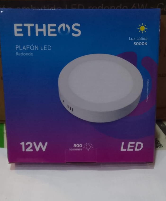 LED PLAFON REDONDO APLICAR 12W CALIDO ETHEOS