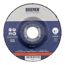 Disco De Desbaste 4 - 1/2 Pulgadas 115mm Bremen 7930 Color Negro