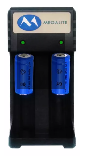 Cargador Megalite P102u Pilas Litio c/ dos pilas CR123