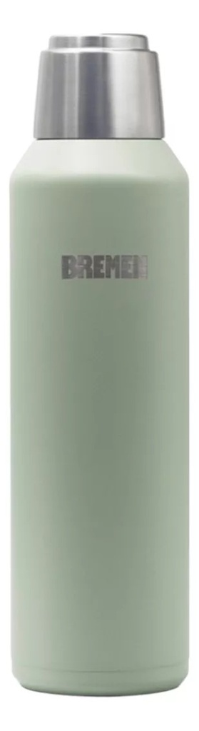 TERMO BREMEN 1 LT ACERO INOX, tapa magnetica gris claro