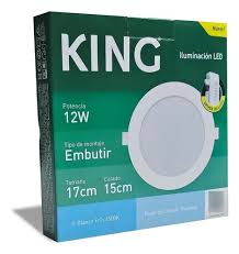 Panel King Redondo De 12w Para Embutir Luz Fria PVC