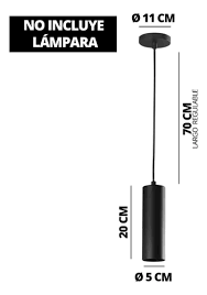 COLGANTE TUBO NEGRO FERROLUX GU10 20 CM