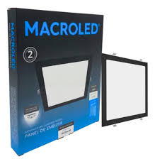 PLAFON LED embutir 18W frio  MACROLED CUADRADO marco negro