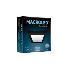PLAFON LED 12w LED MACROLED CUADRADO FRIO BLACK SERIES