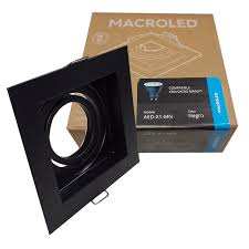 Spot Embutir Dicro Cuadrado Negro MACROLED