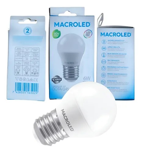 LAMPARA LED GOTA FRIA 6W MACROLED