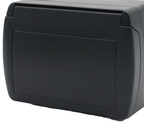Caja con tapa rigida  de superficie 3 módulos (color negro)
