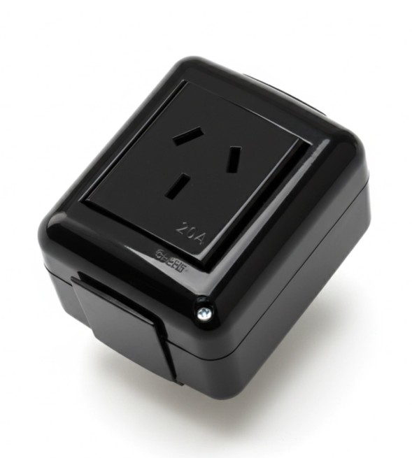 Caja armada Stik 1 tomacorriente 20a (2 módulos) (color negro)