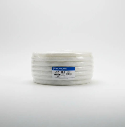Caño diámetro 20mm corrugado Tecnocom Liviano x 25metros