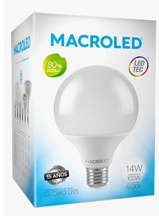 LAMP LED GLOBO G95 MACROLED 14W 6500K 1600Lm