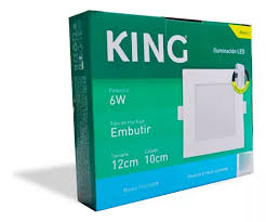 Panel King Cuadrado De 6w Para Embutir Luz Fría 6500k 220v