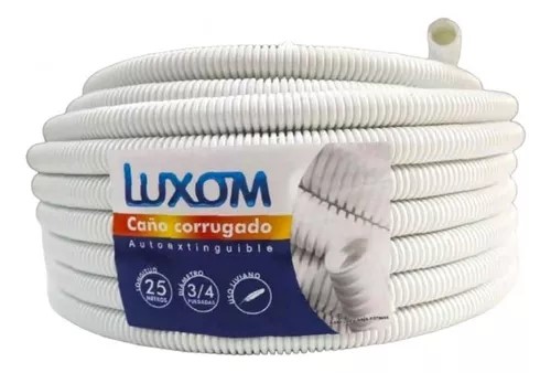 CAÑO CORRUGADO LIVIANO 1"P. PVC 25MTS LUXOM