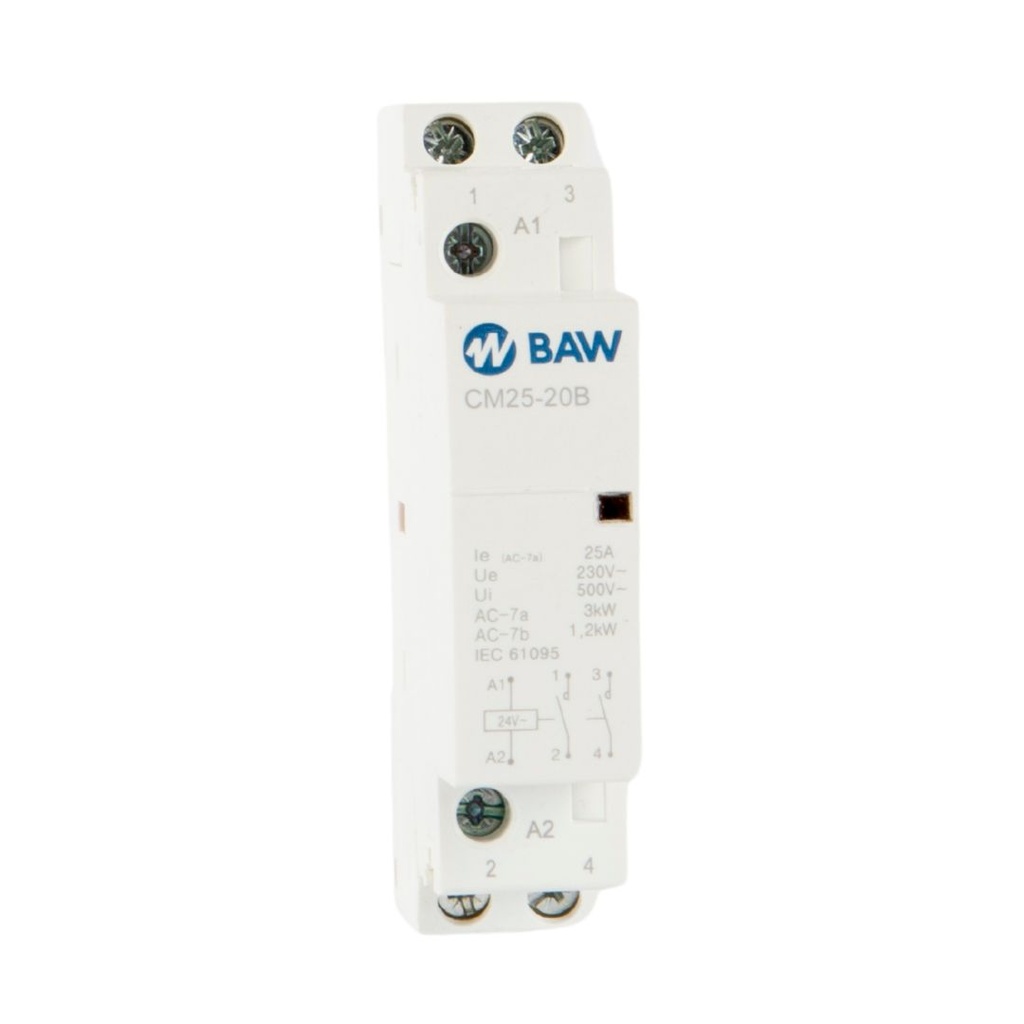 CONTACTOR modular BAW 25A/220v 1NC + NO