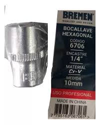 BOCA LLAVE HEXAGONAL 1/4" 10MM BREMEN
