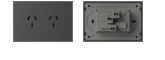 TOMACORRIENTE DOBLE MILAN NEGRO MACROLED, AC 250V, 10A MAX. BASTIDOR METALICO